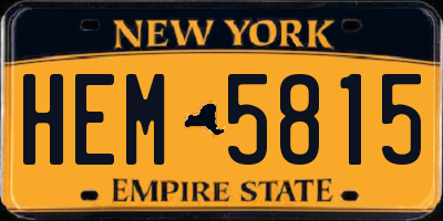 NY license plate HEM5815