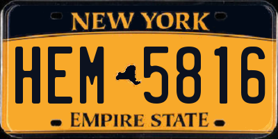 NY license plate HEM5816