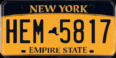 NY license plate HEM5817