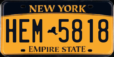 NY license plate HEM5818