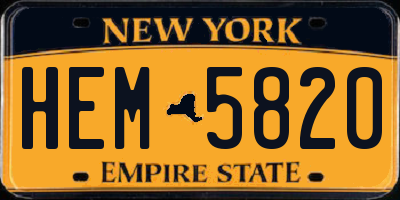 NY license plate HEM5820