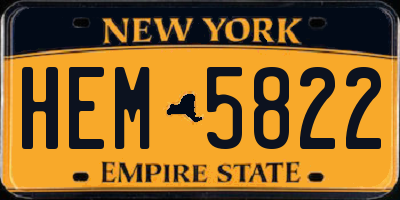 NY license plate HEM5822
