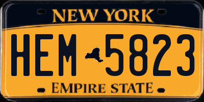 NY license plate HEM5823