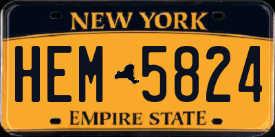 NY license plate HEM5824