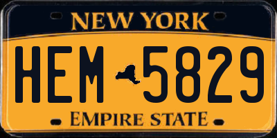NY license plate HEM5829