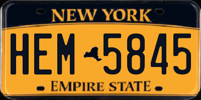 NY license plate HEM5845