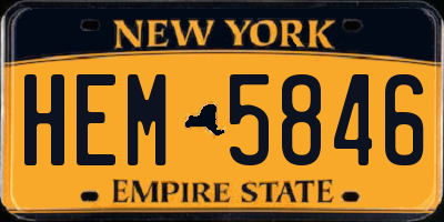 NY license plate HEM5846