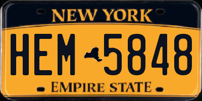 NY license plate HEM5848