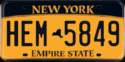 NY license plate HEM5849