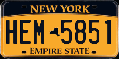 NY license plate HEM5851