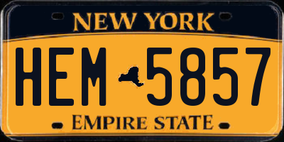 NY license plate HEM5857