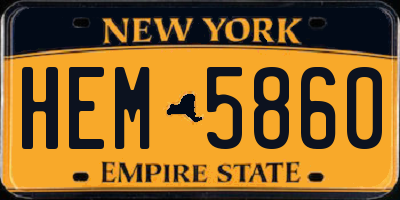 NY license plate HEM5860