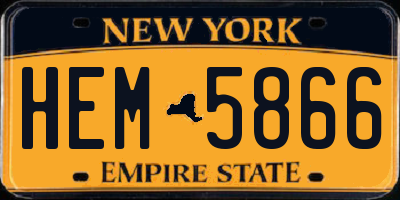 NY license plate HEM5866