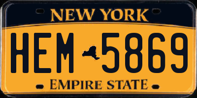NY license plate HEM5869
