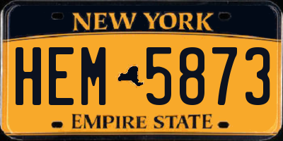 NY license plate HEM5873