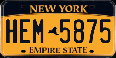 NY license plate HEM5875