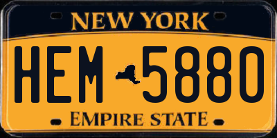 NY license plate HEM5880