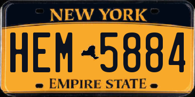 NY license plate HEM5884