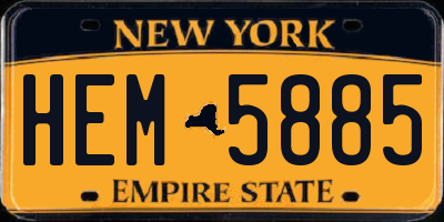 NY license plate HEM5885