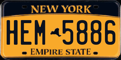 NY license plate HEM5886