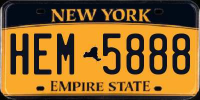 NY license plate HEM5888
