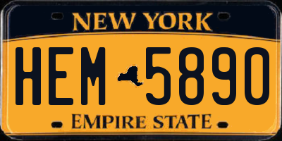 NY license plate HEM5890