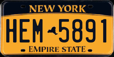 NY license plate HEM5891