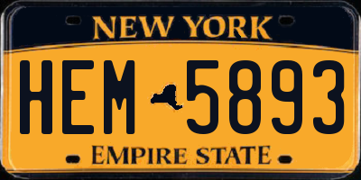 NY license plate HEM5893