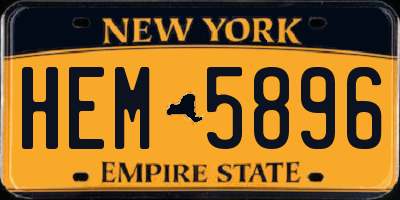 NY license plate HEM5896