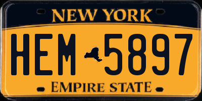 NY license plate HEM5897