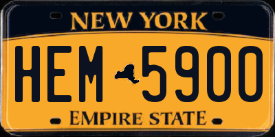 NY license plate HEM5900