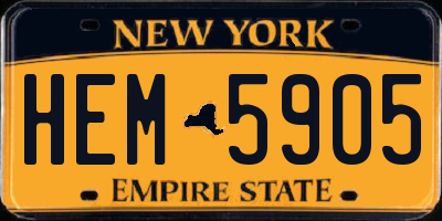 NY license plate HEM5905