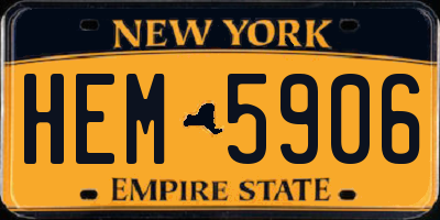 NY license plate HEM5906