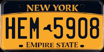 NY license plate HEM5908