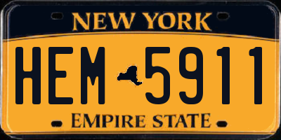 NY license plate HEM5911
