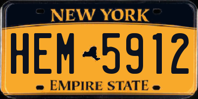 NY license plate HEM5912