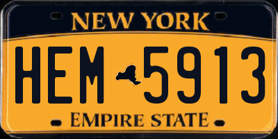 NY license plate HEM5913