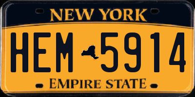 NY license plate HEM5914