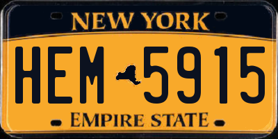 NY license plate HEM5915