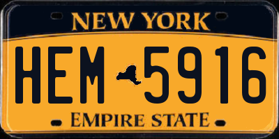 NY license plate HEM5916