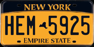 NY license plate HEM5925