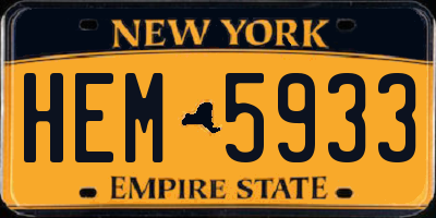 NY license plate HEM5933