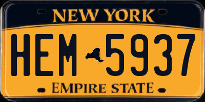 NY license plate HEM5937