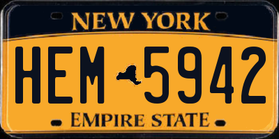 NY license plate HEM5942