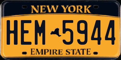 NY license plate HEM5944