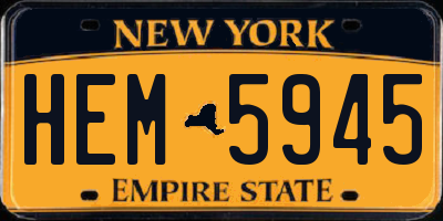 NY license plate HEM5945