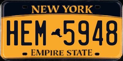 NY license plate HEM5948