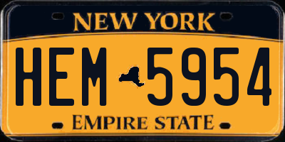 NY license plate HEM5954