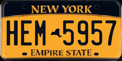 NY license plate HEM5957