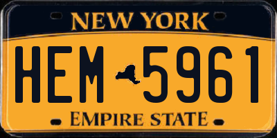 NY license plate HEM5961